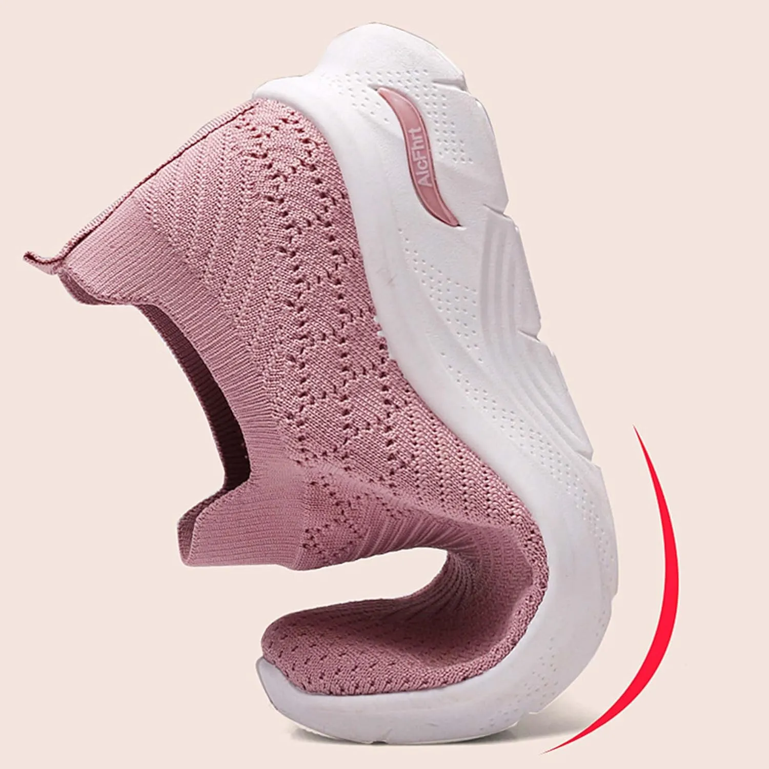 Women's Sports Shoes Breathable Soft Sole Non-Slip Wear-Resistant Running Slip on Tennis Lightweight Walking Sneakers