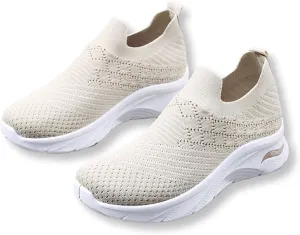 Women's Sports Shoes Breathable Soft Sole Non-Slip Wear-Resistant Running Slip on Tennis Lightweight Walking Sneakers