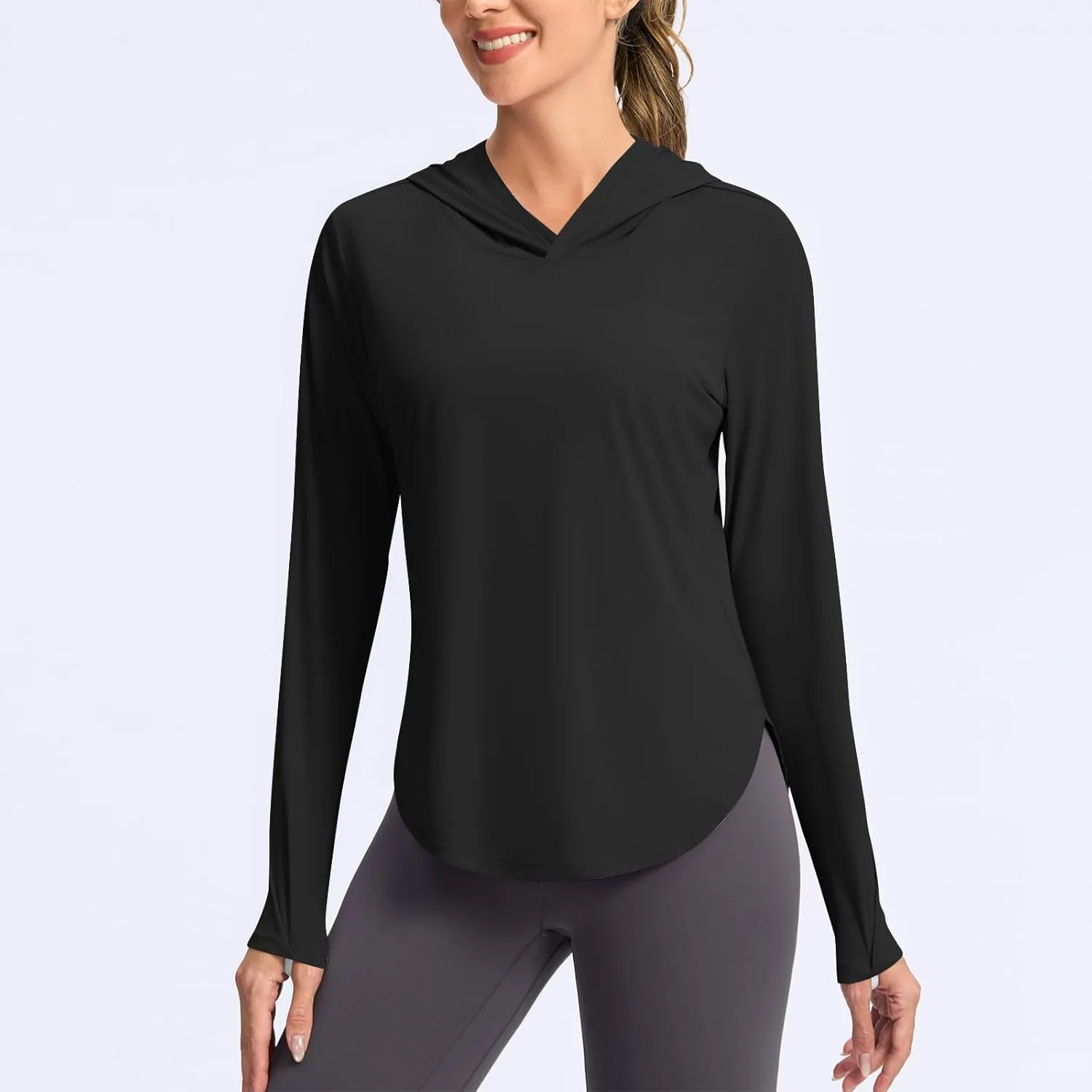 Womens Sun Protection Shirt UPF 50  Long Sleeve Hoodie UV SPF T-Shirts Rash Guard Hiking Quick Dry Outdoor