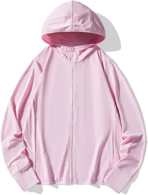 Women's UPF 50  Sun Protection Hoodie Jacket Lightweight Long Sleeve Sun Shirt Hiking Running Athletic Shirt
