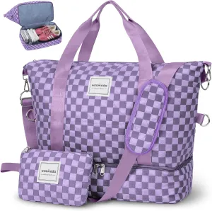 WOOMADA Weekender Bag for Women, Travel Duffel Bags with Shoe Compartment & Wet Pocket, Personal Item Bag for Airlines