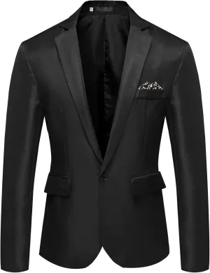 Ymosrh Mens Winter Jackets Men's Casual Business Wedding Long Sleeve Buttons Slim Fit Suit Coat Jacket for Men