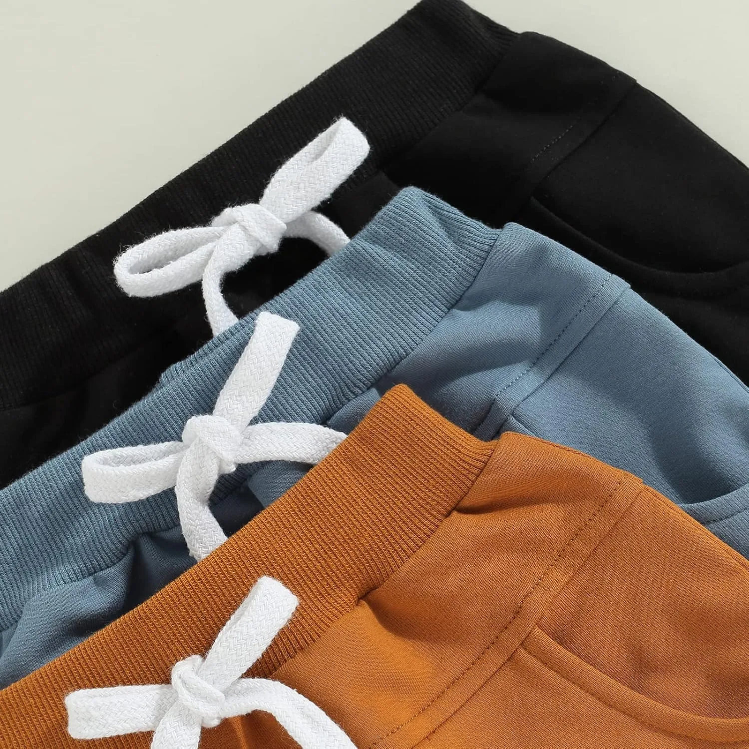 Yoawdats Baby Boys' 3-Pack Pull-on Jogger Shorts Knit Shorts Classic Fit Elastic Waist Toddler Shorts Kids Multipacks Pants