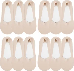YSense Womens Thin No Show Socks for Flats Heels 6 Pairs, Low Cut Liner Silicone Non Slip Invisible Socks for Women