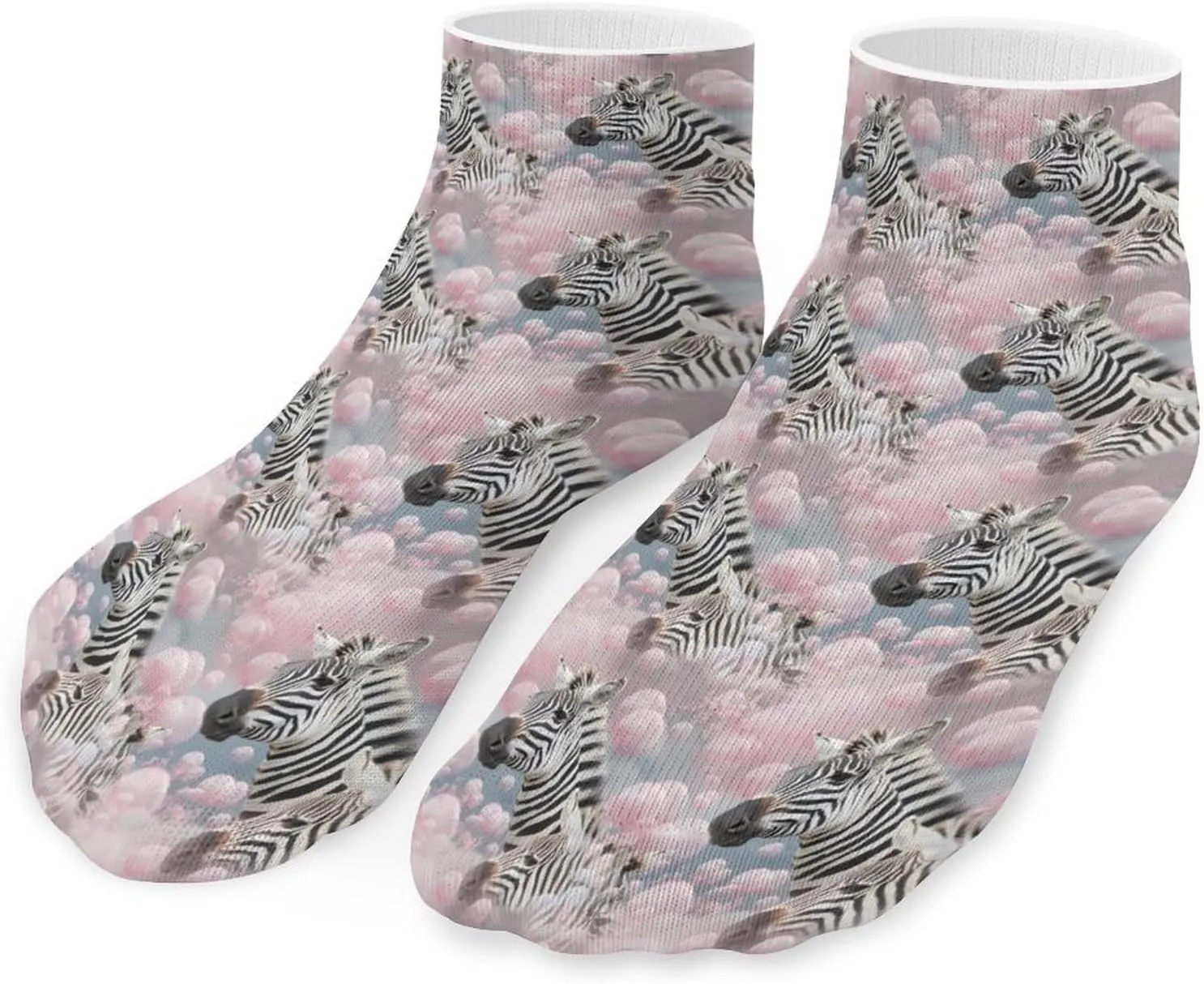 Zebras in Bubbles Cute Ankle Socks 1 Pairs Low Cut No Show Sock Breathable Stocking for Men Women